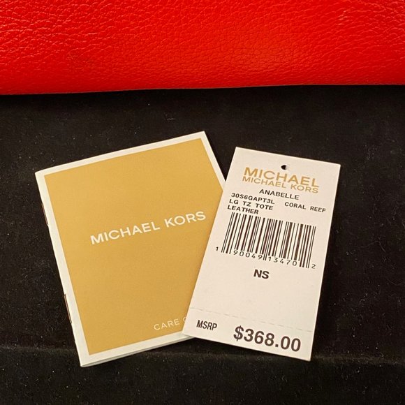 Michael Kors LG TZ Leather Anabelle Tote, Coral Reef - Picture 8 of 9